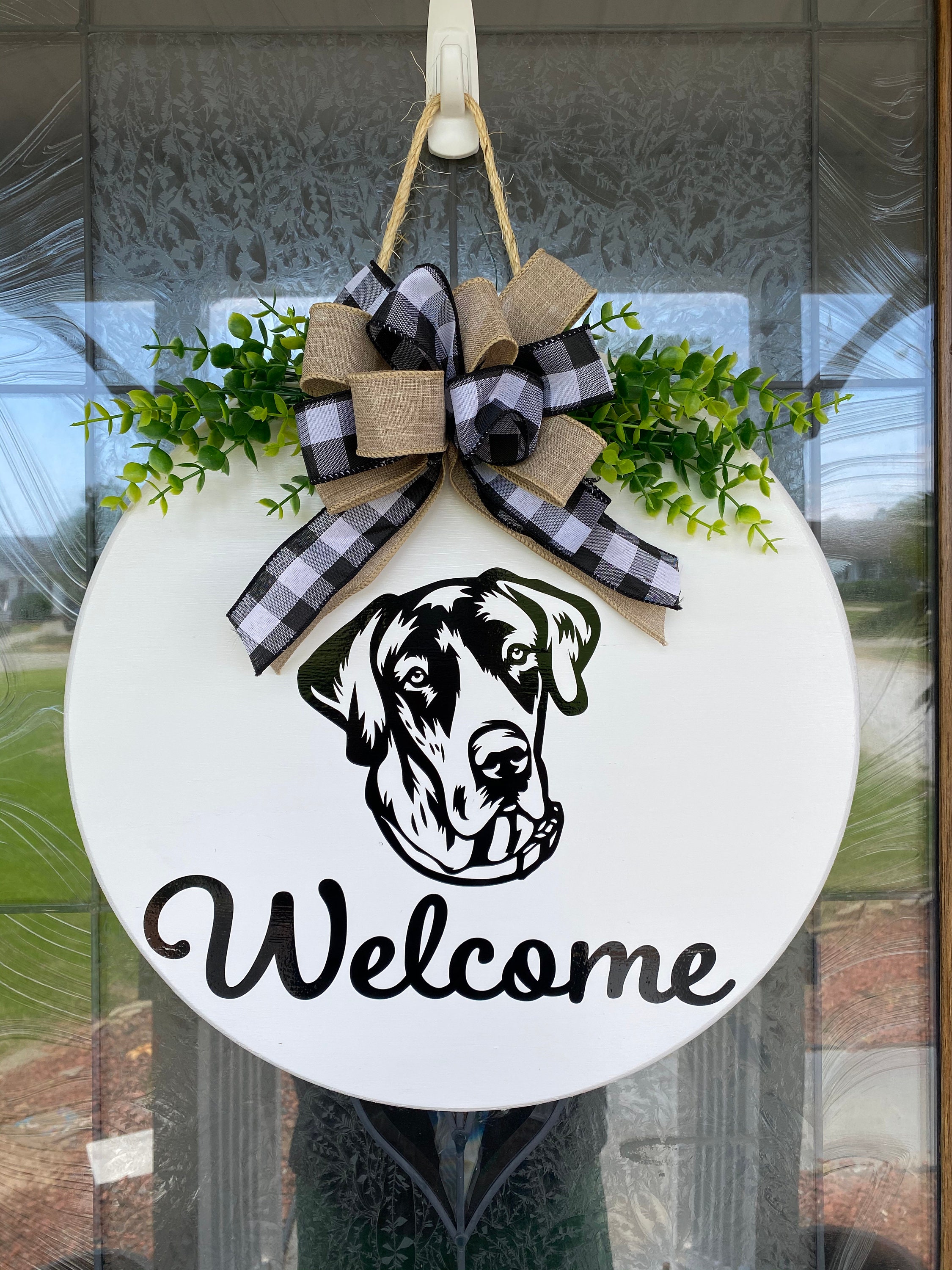 Door Decoration Great Dane Sign Dog Sign Front Door Etsy
