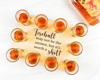 Shot Flight Board | Cinnamon Whiskey l Shot Board | Shot Serving Tray | Fire ball Gift | Shot Board | Gift | Personalized Gift