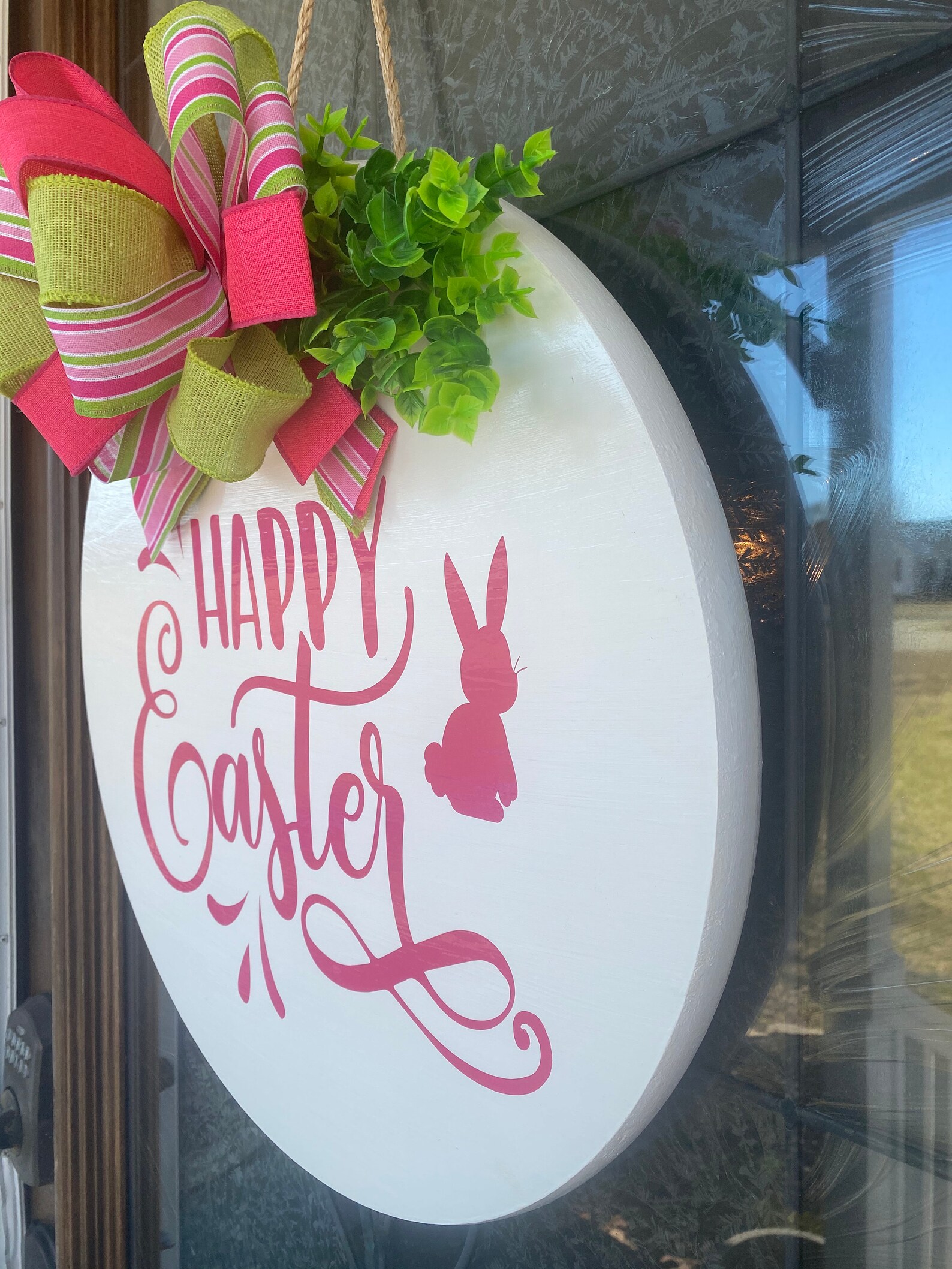 Easter Sign Easter Door Decor Easter Door Hanger Happy Etsy