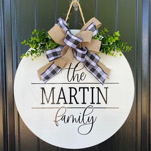 Front Door Decor Last Name Family Name Door Hanger Door Wreath Housewarming Gift Home Decor Last Name Sign Personalized Gift image 5