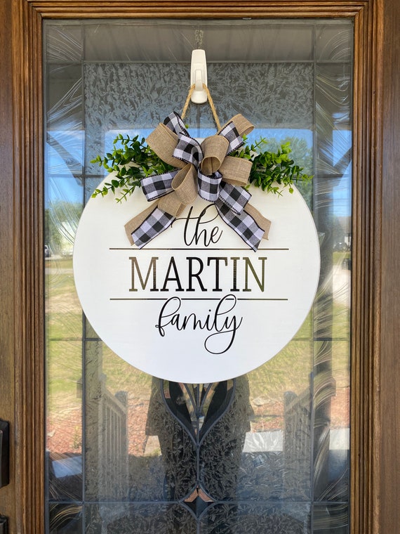read description fully Wreath addition wooden last name for door wreath wreath not included laser cut last name