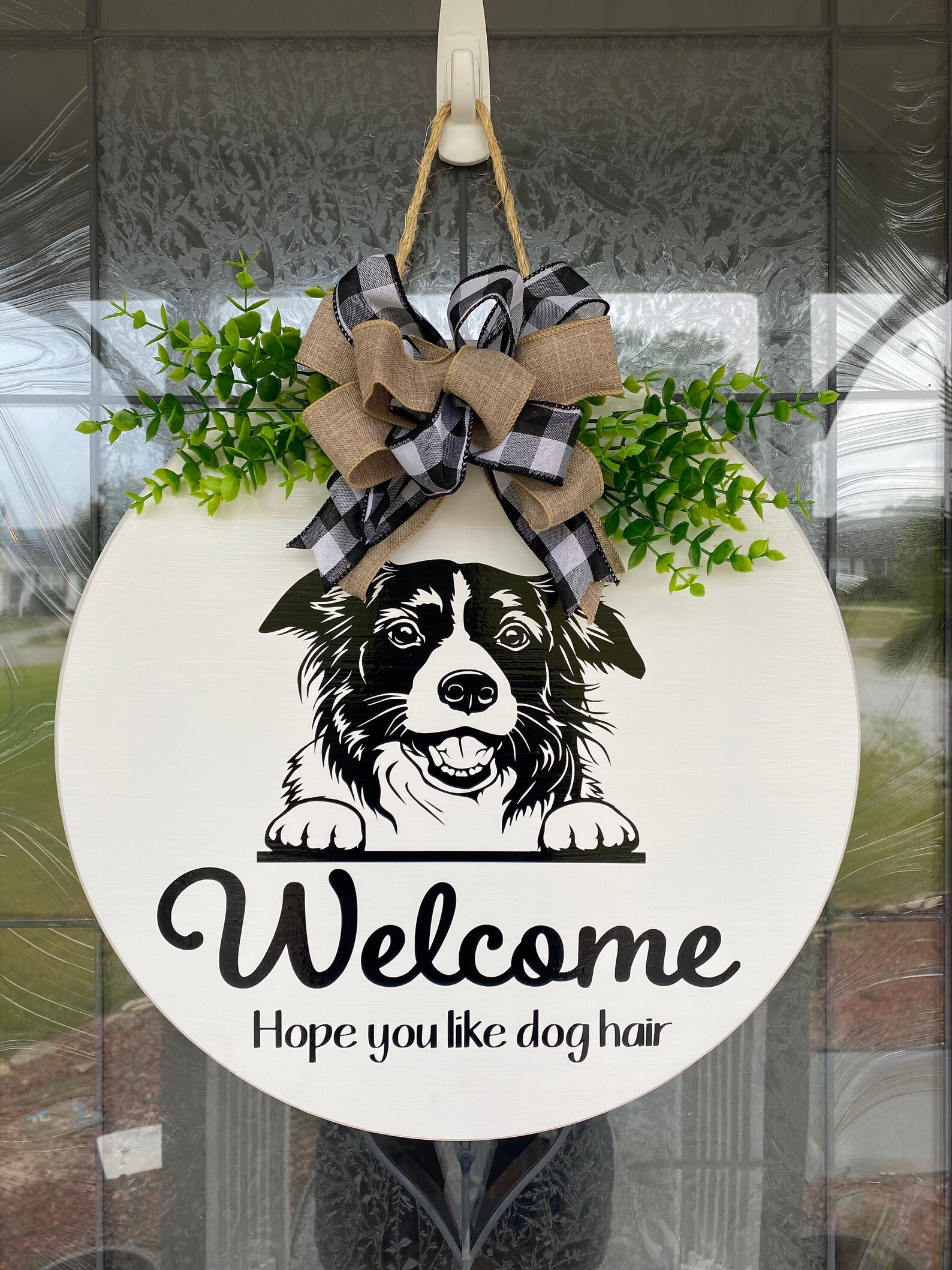 Door Decoration Border Collie Sign Front Door Decor Etsy