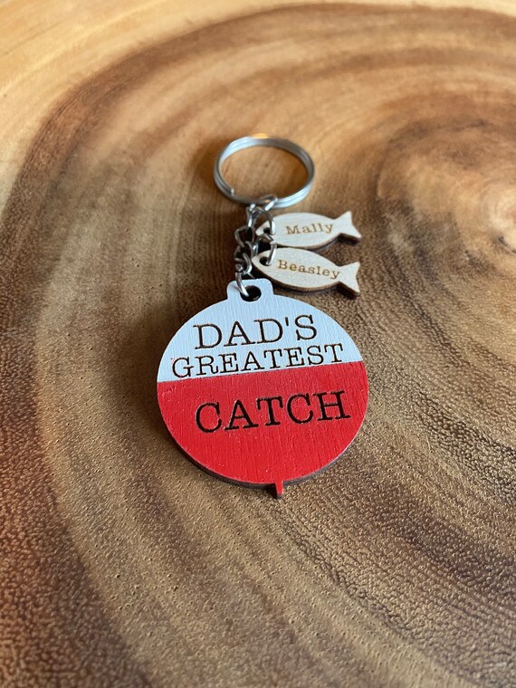 Personalized fishing keychain sale