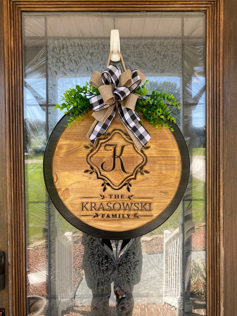 Personalized Door Hanger Last Name Sign Door Decor Etsy