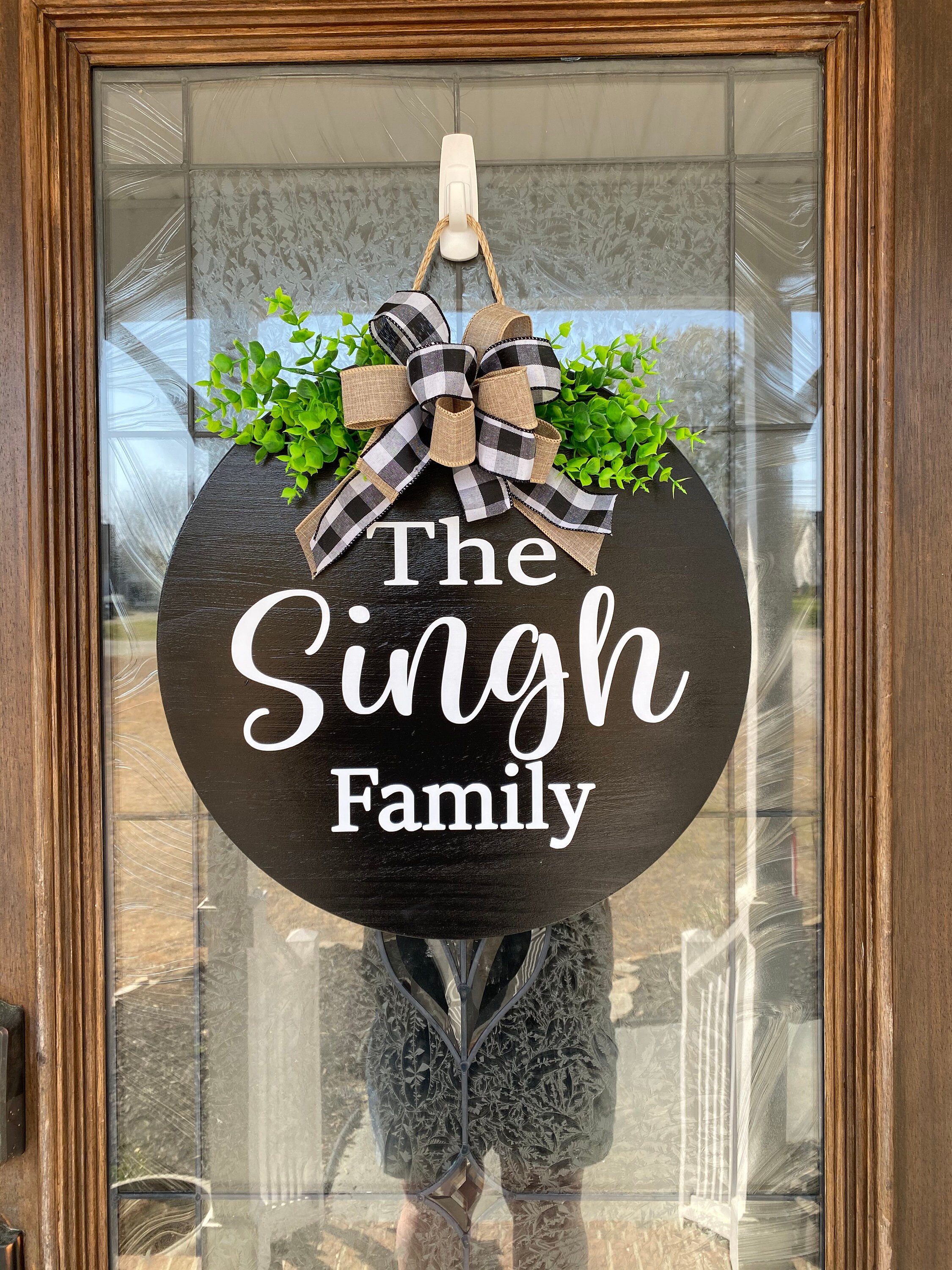 Front Door Decor Personalized Year Round Wreath Front  Etsy