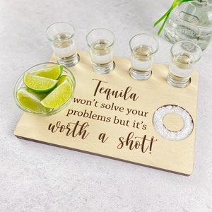 Tequila Flight Board | Tequila Board | Shot Tray | Tequila Gift | Tequila Shot Board | Gift for Her | Personalized Gift | Gift for Him