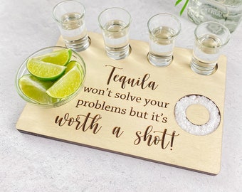 Tequila Flight Board | Tequila Board | Shot Tray | Tequila Gift | Tequila Shot Board | Gift for Her | Personalized Gift | Gift for Him