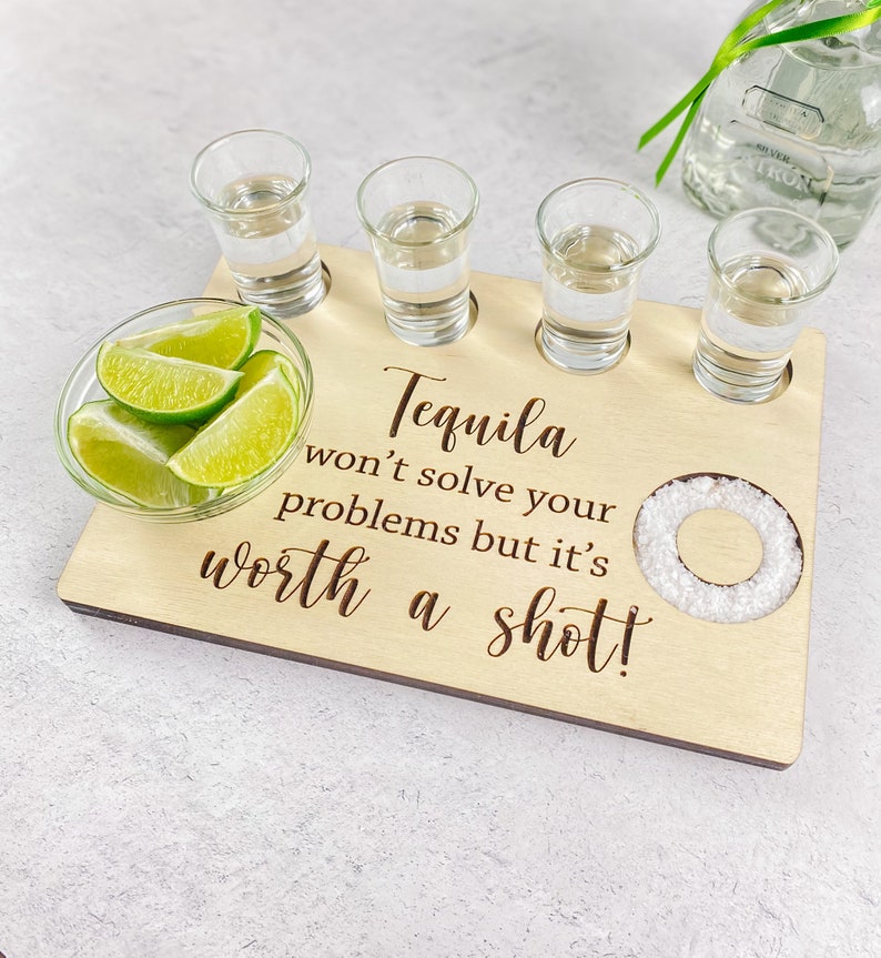Tequila Flight Board Tequila Board Shot Tray Tequila Etsy