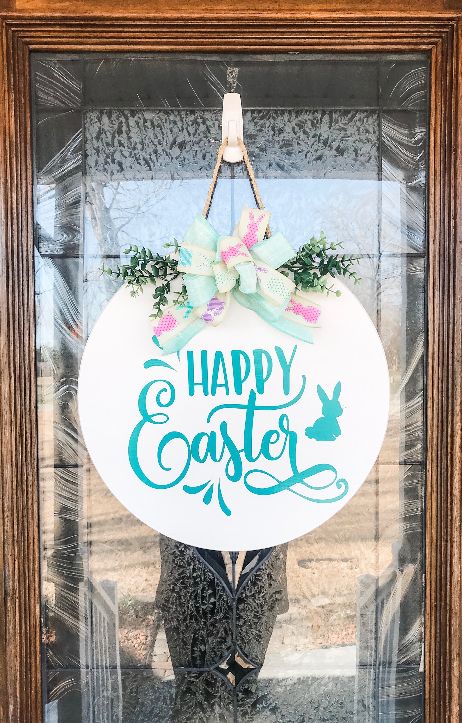 Easter Wreath Front Door Decor Easter Door Hanger Happy Etsy