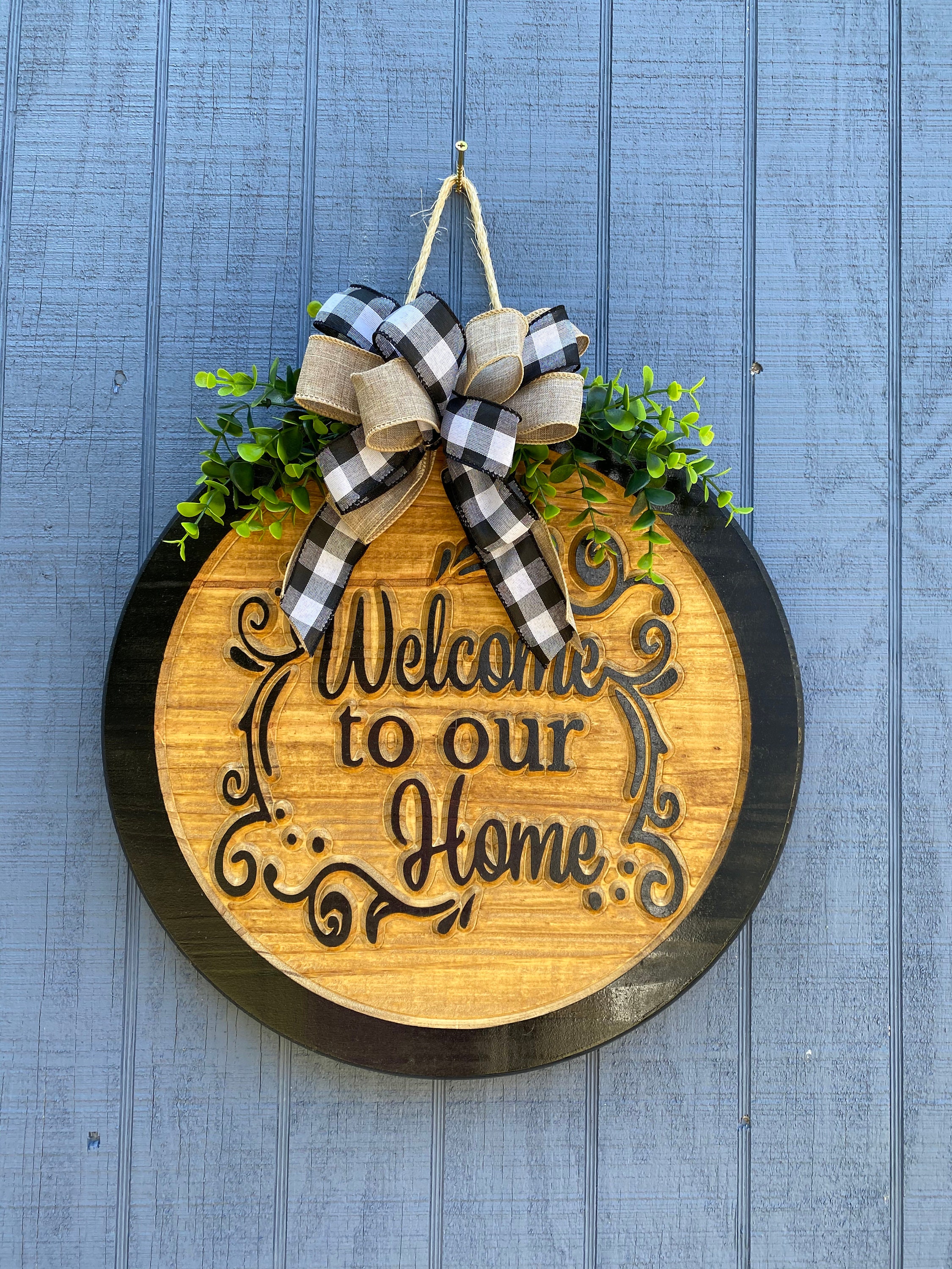 welcome-to-our-home-sign-carved-welcome-to-our-home-door-etsy