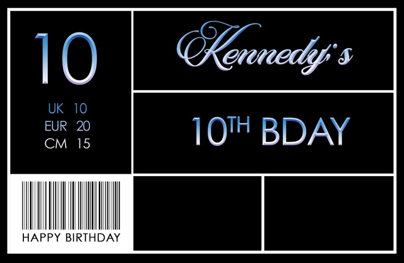 Shoe Box Labels Birthday Shoe Boxes Personalize Shoe Boxes Etsy