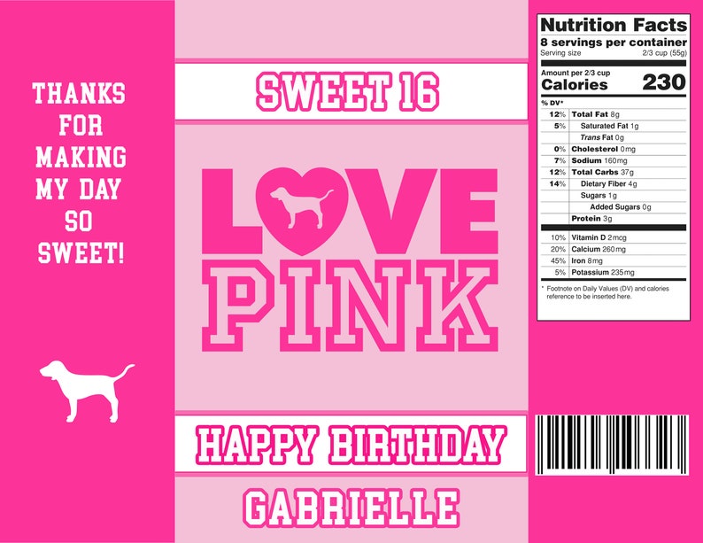 Pink Chip Bags Victor Secret Chip Bags Pink Chip Bags Love Etsy