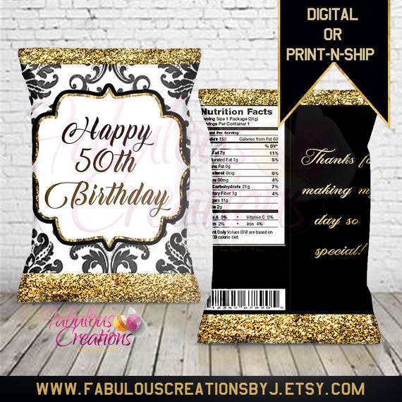 Black & White paisley print, Black-white chip bags, Black- white chip bags, Black -white party theme, Black-white party treats, Blac -white Il_570xn