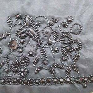 origional handmade beaded embroidery sequin swatches made  by my grandmother stella cena 1930's through 1995