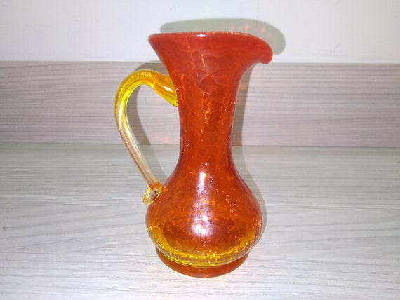 【希少】Vintage Blenko Art Glass アメリカビンテージ Handblown BLENKO GLASS RARE Vintage Handcrafted Crackle Ware