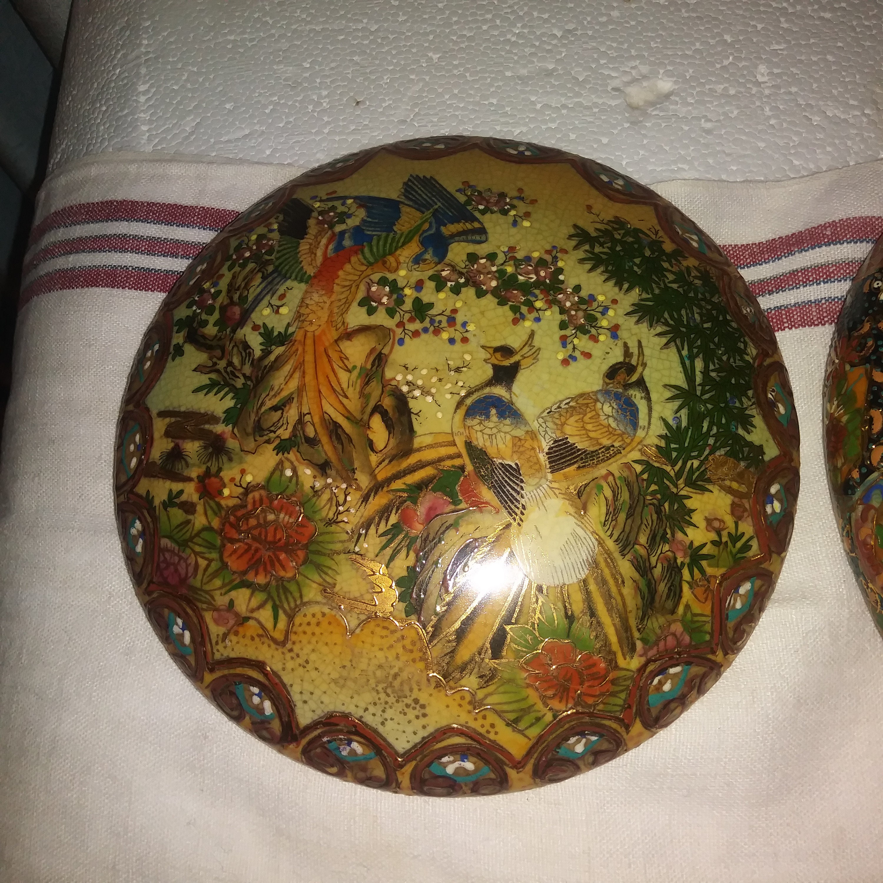 Antique ROYAL SATSUMA BOWL W/lid Hand Painted 24kt Gold Trim Etsy