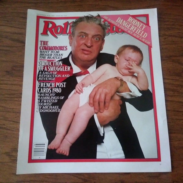 ROLLING STONE MAGAZINE Cover Rodney Dangerfield # 326 Sept 18, 1980 & on back James Taylor #299 Sept 6th 1980  like new condition 12 x 14"