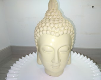 ceramic Eisman Shakyamuni Buddha Gautama Ushnisha meditating buddha head 10" flawless