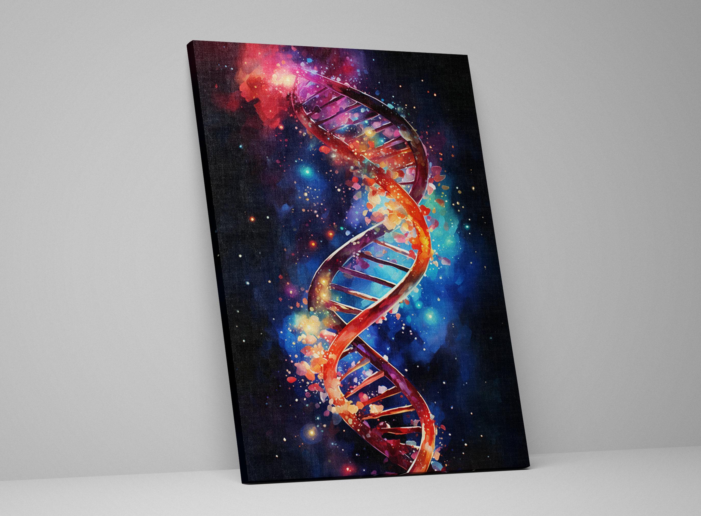 DNA Canvas, Double Helix Wall Art, DNA Strand Artwork, Science