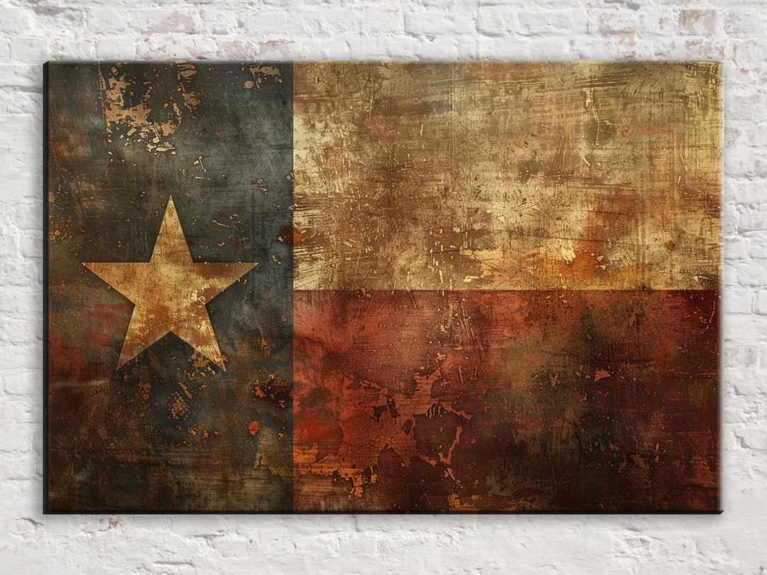 Texas Flag Wall Art, Lone Star State Decor, Giclée Print on Gallery ...
