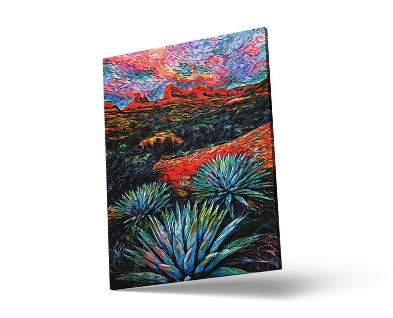Southwest Art Desert Landscape Canvas Print Scenery Wall Etsy