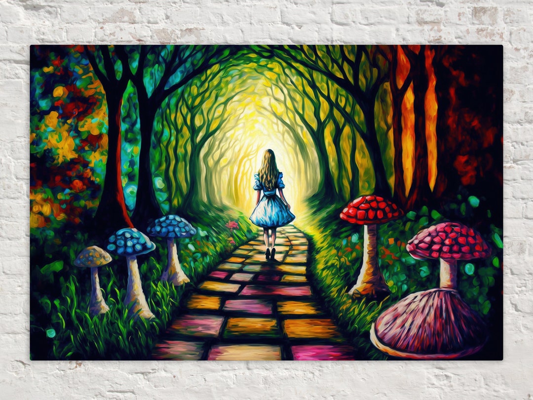 Alice in Wonderland Wall Art, Fantasy Painting Reproduction, Canvas Art ...