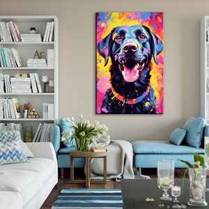 Black Labrador Dog Canvas Large Canvas Wall Art Print - Etsy