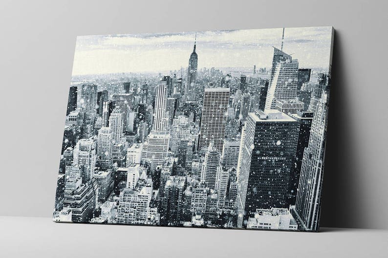New York City Art NYC Canvas Cityscape Skyline Manhattan Etsy