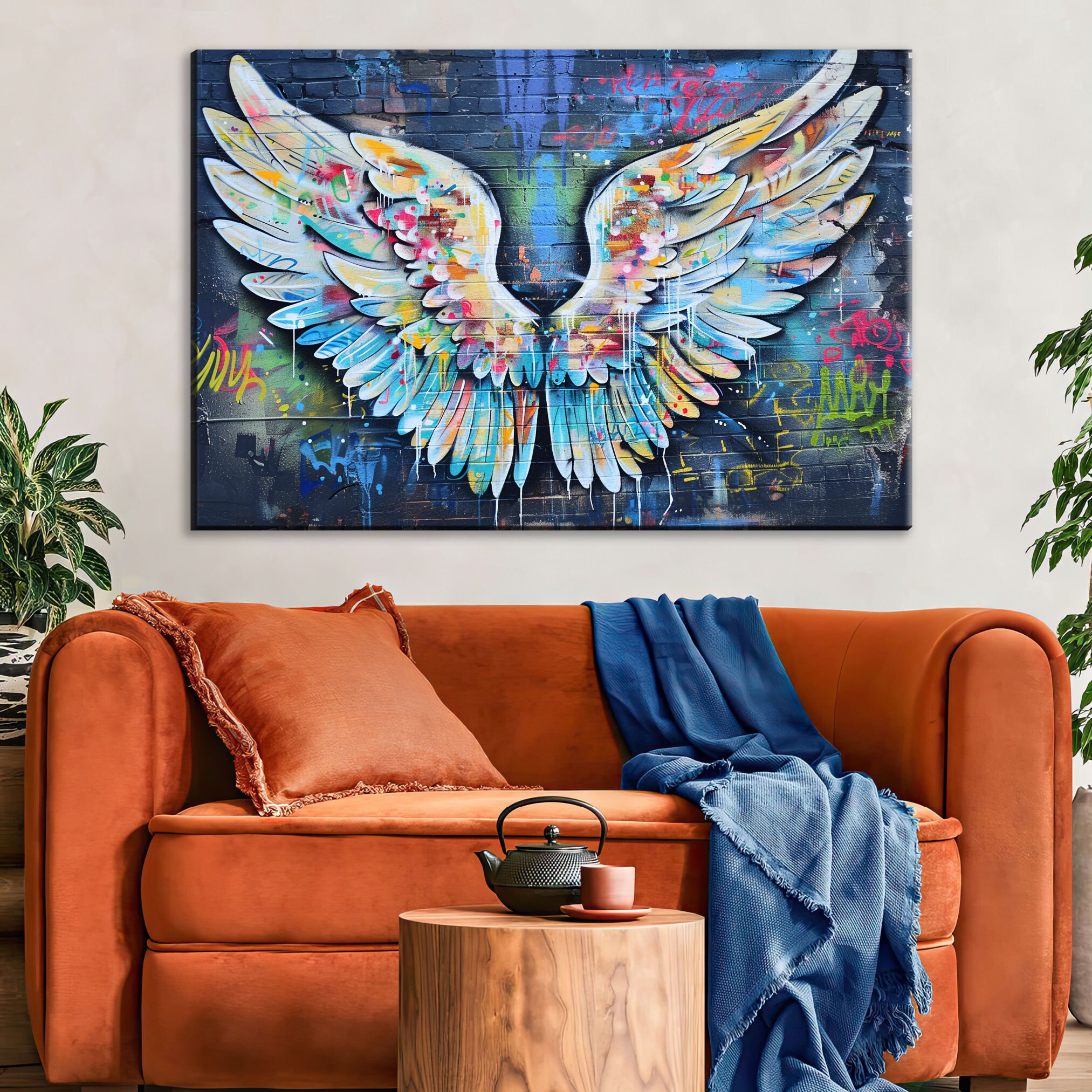 Street Art Graffiti Angel Wings, Urban Art Print, Spraypaint