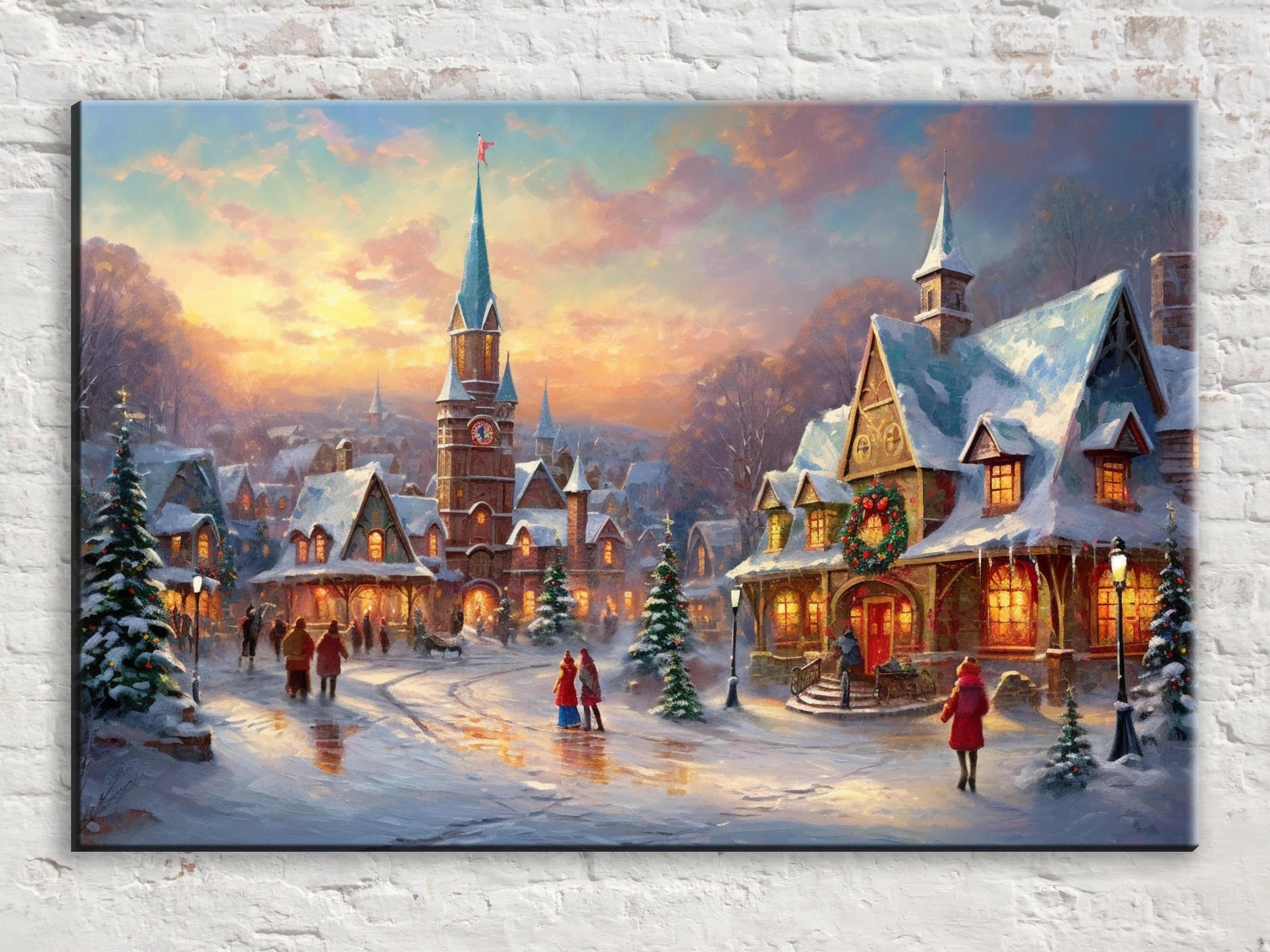 Christmas village scene discount