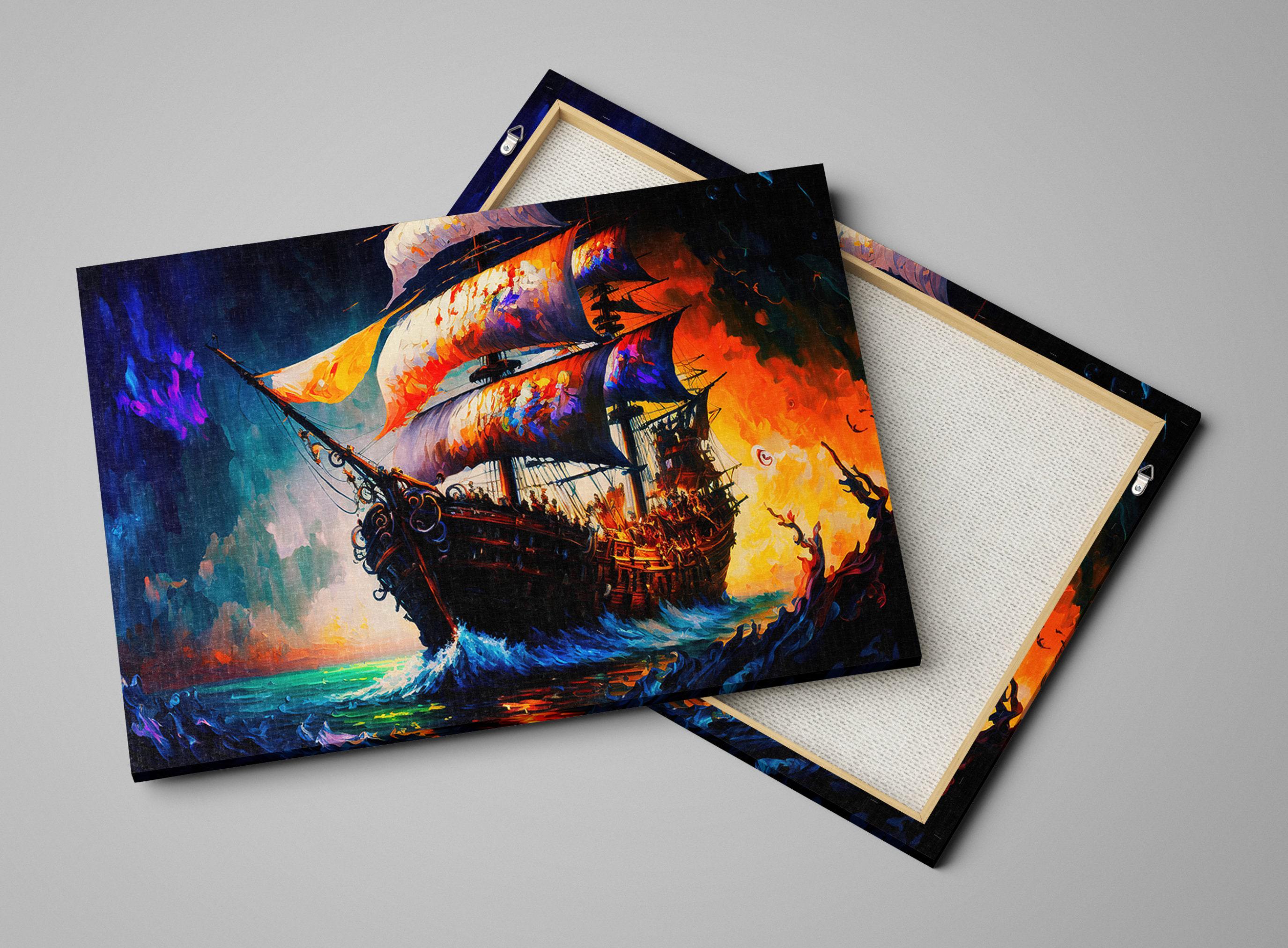 Impresión En Lienzo De Un Velero: Arte Mural Moderno De Un Barco Pirata - España