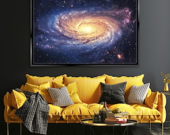 Stunning Deep Space Nebula and Galaxy Canvas Print, Framed or Unframed, Gallery-wrapped Giclée, Ready to Hang, Extra Large Wall Art