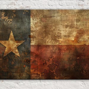 Décoration murale drapeau du Texas, État de l'Étoile Solitaire, impression giclée sur toile d'artiste tendue sur châssis, prête à accrocher, disponible en très grandes tailles