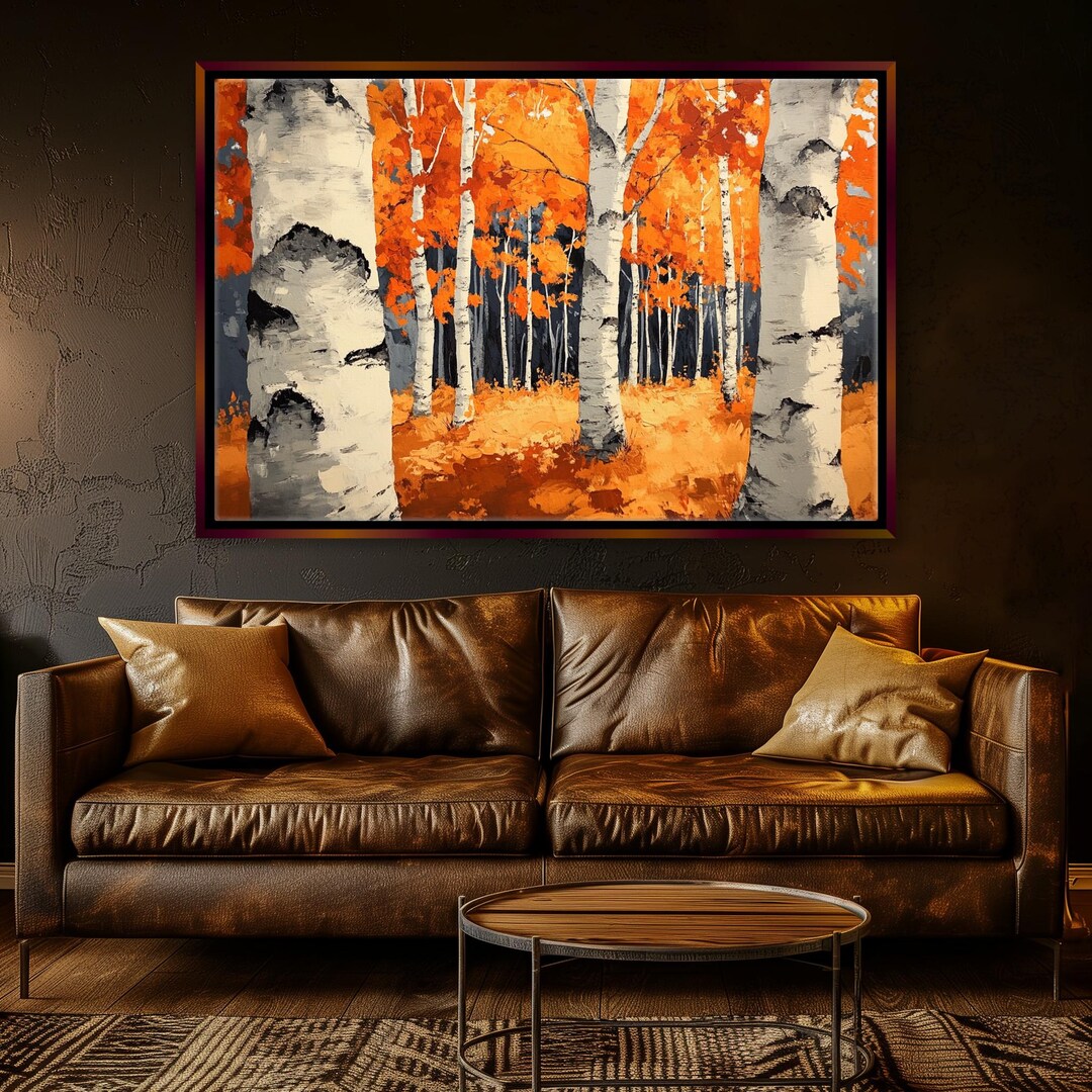 Beautiful Birch Trees in Fall Colors Wall Art Canvas Print, Framed or ...