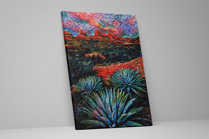 Southwest Art Desert Landscape Canvas Print Scenery Wall Etsy