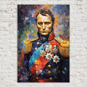 Napoleon Bonaparte Canvas Wall Art, Napoleon Historical Painting, French History Decor, Large Canvas Wall Art