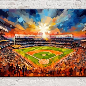Immersive Baseball Stadium for Your Home, Baseball Canvas Wall Art, Sports Wall Decor, Mancave Artwork, Available in Extra Large Sizes