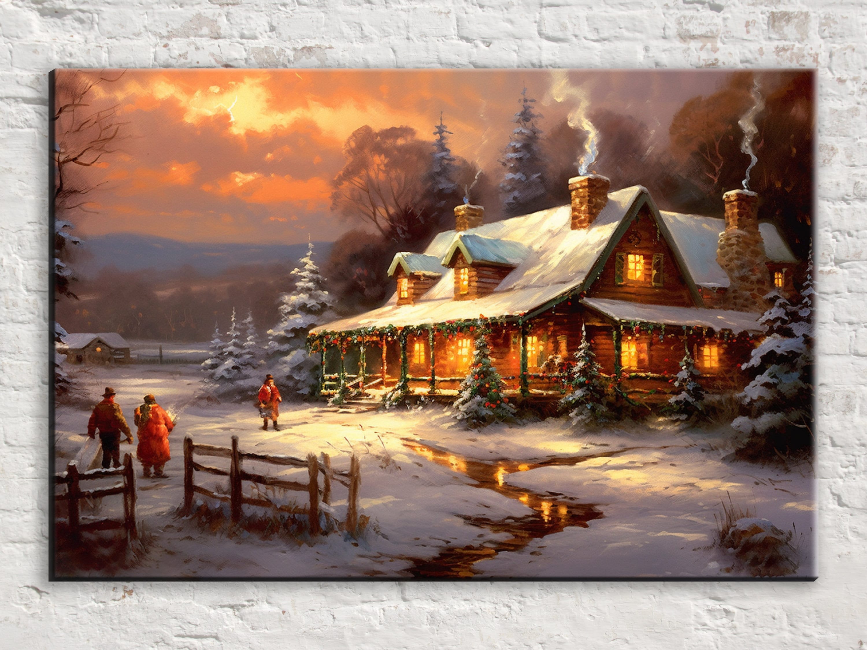 Thomas kinkade christmas tapestry sale
