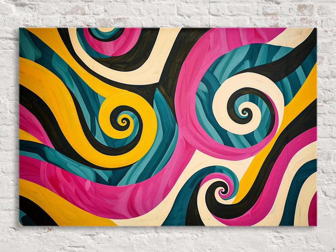 Modern Pop Art Pattern Painting, Bold Colors, Giclée Print on Gallery ...