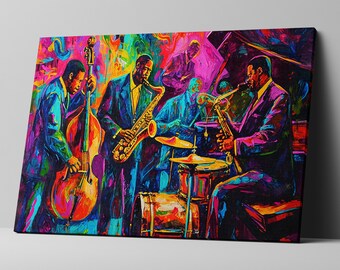 Captivating Jazz Fusion Band Canvas Wall Art Wall Decor, Giclee