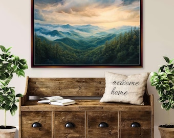 Smoky Mountain National Park Canvas Print, Nature Wall Art, Framed or Unframed, Gallery-wrapped Giclée, Ready to Hang, Extra Large Wall Art