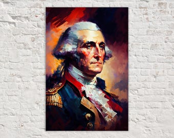 George Washington Canvas Print, President Portrait Wall Art, American Leader Home Decor