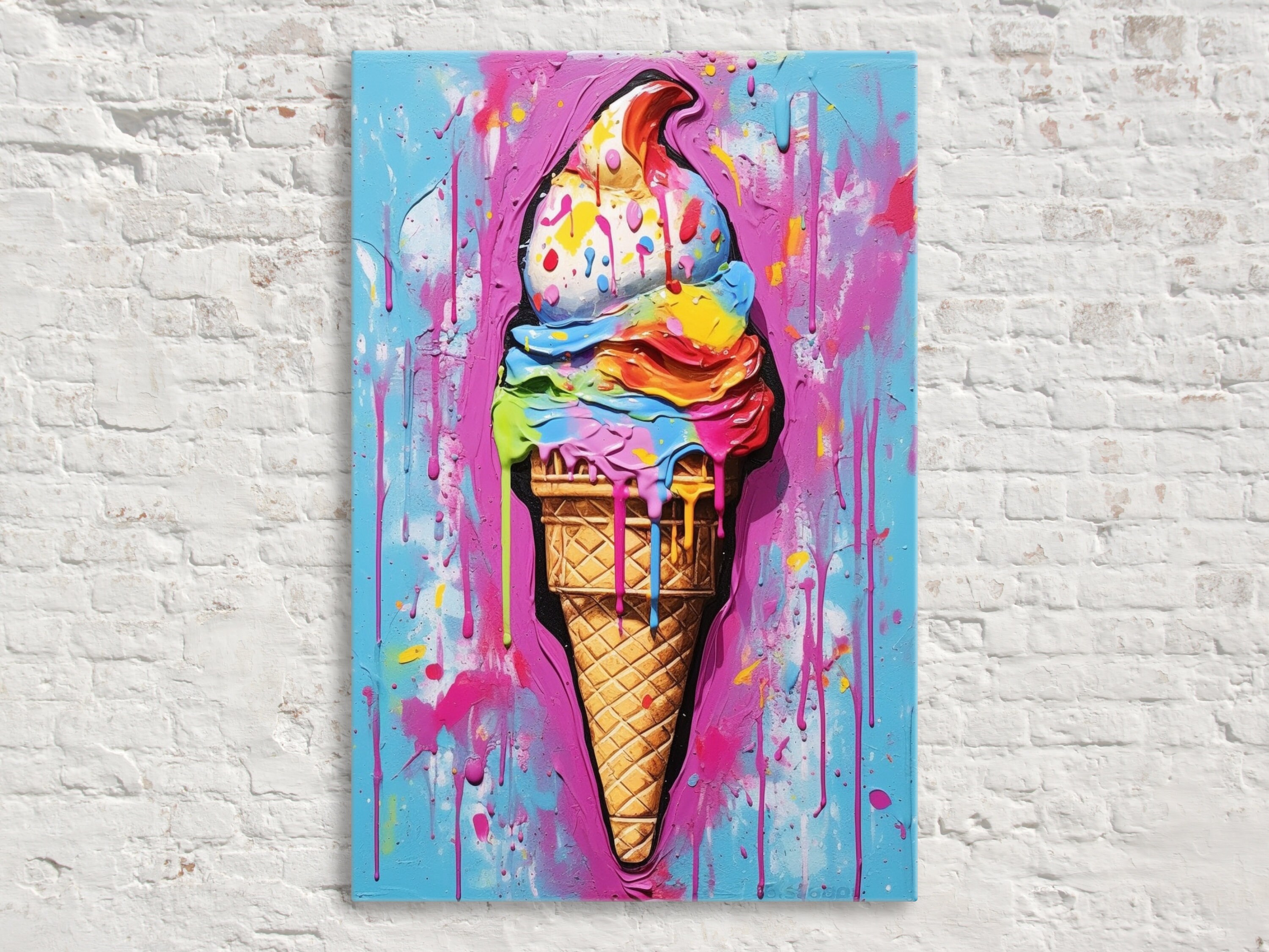 Pop Culture Delight: Ice Cream Cone Pop Art, Giclee Print on