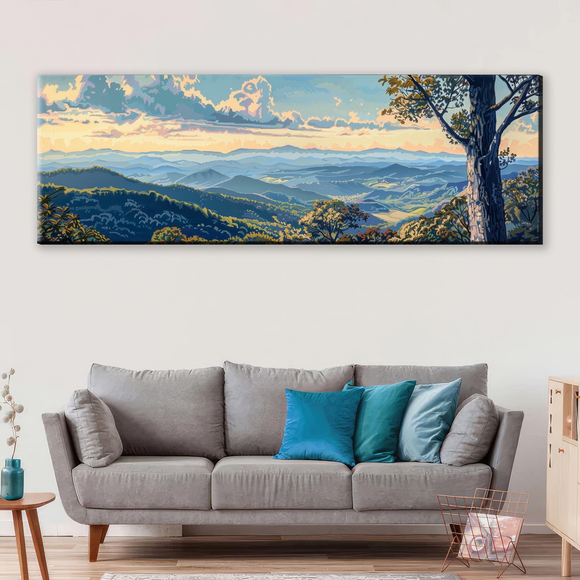 Blue Ridge Canvas Majestic Blue Ridge Mountain National Park Panoramic Canvas, Framed or ...
