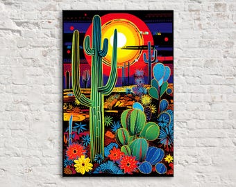 Starlit Sands: Desert Night Sky, Giclee Print on Gallery-wrapped Artist Canvas, Ready to Hang, Available in Extra Large Sizes