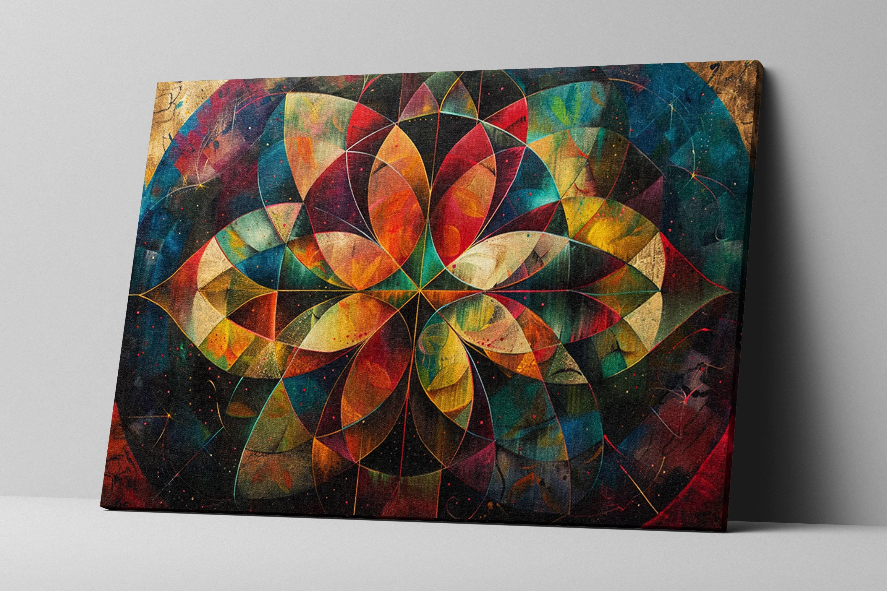 Flower Sacred Geometry Art, Spiritual Space, Giclée Print on Gallery ...