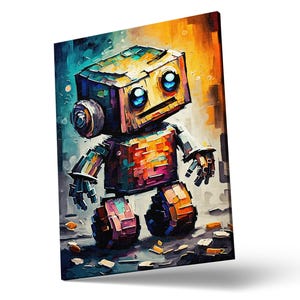 Baby Robot Art, Cute Kids Robot Painting Print, Children's Art image 8