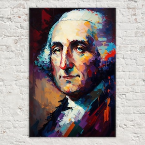 George Washington Art, American Painting Canvas Print, Historical Decor, Large Canvas Giclee Print
