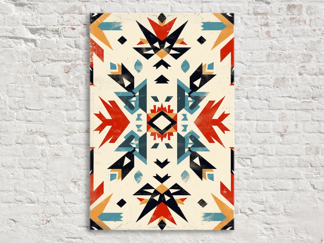 Native Wall Display Design Native American Heritage Wall Decor, Giclée Print on Gallery-wrapped ...