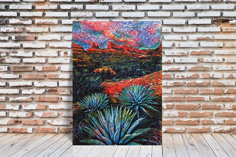 Southwest Art Desert Landscape Canvas Print Scenery Wall Etsy